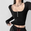 Áo tay dài cổ U, nút thờii, phong cách bigsize, vải tăm lụa Quảng Châu cao cấp - 94.860₫ 10