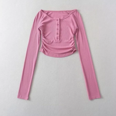 Áo tay dài phối nút nhún eo, hách eo V1, size 38-73kg - Giá chỉ 165.000₫ 2