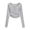 Áo tay dài phối nút nhún eo, hách eo V1, size 38-73kg - Giá chỉ 165.000₫ 5