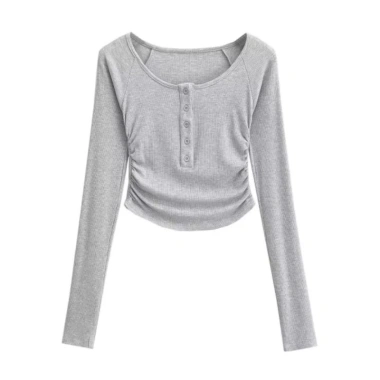 Áo tay dài phối nút nhún eo, hách eo V1, size 38-73kg - Giá chỉ 165.000₫ 5