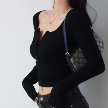 Áo tay dài phối nút nhún eo, hách eo V1, size 38-73kg - Giá chỉ 165.000₫ 6