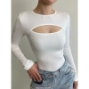 Áo tay dài pom khoét ngực vải gân tăm lụa cao, size 38, tặng dây chuyền cao cấp 2sp 3