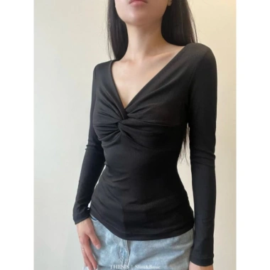 Áo tay dài xoắn ngực thời trang Big Size, mua 2 tặng dây chuyền cao cấp - Giá chỉ 78.999₫