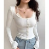 Áo TD10 phối yếm ren, nút đẹp sang trọng và size lớn 38-75kg, giá ưu đãi 95.700đ