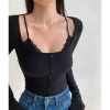 Áo TD10 phối yếm ren, nút đẹp sang trọng và size lớn 38-75kg, giá ưu đãi 95.700đ 2