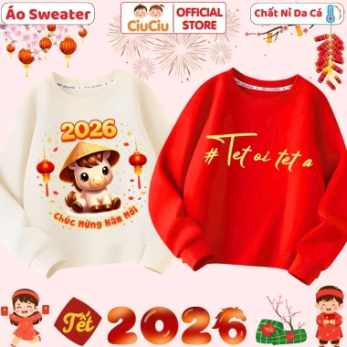 Áo Tết Bé CIUCIU KID Nỉ Sweater 2.026 Bính Ngọ - Mềm Ấm, Giá 160k 4