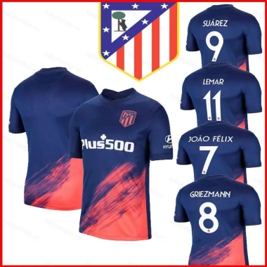 Áo thun bóng đá Atletico Madrid 2.022 in Griezmann, João Félix, Suárez - Dáng rộng size lớn, giá 155k