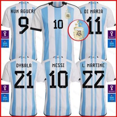 Áo thun bóng đá jersey Argentina vô địch World Cup 2.022-2.023 - Messi và đồng đội