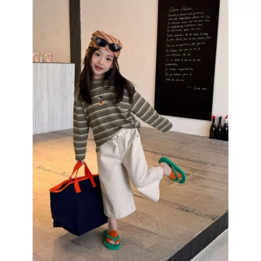 Áo thun dài tay Fuguo Girls xuân hè sọc đáy hoạt hình, áo len trẻ em, giảm 50% 318.677₫ 4