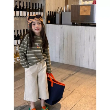 Áo thun dài tay Fuguo Girls xuân hè sọc đáy hoạt hình, áo len trẻ em, giảm 50% 318.677₫ 6