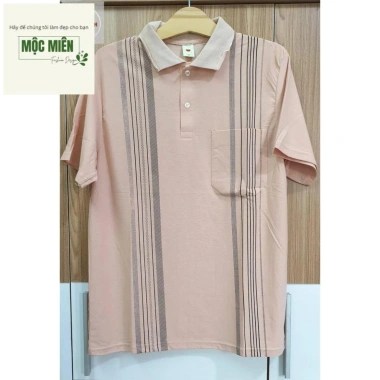 Áo Thun Nam Túi Trung Niên Sọc Cổ Bẻ Rộng Tay, Size 50‑85kg, Giá 84.000₫ 2