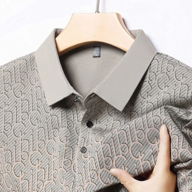 Áo thun ngắn tay ve mùa hè Business Casual POLO Ice Silk màu trơn 25.5-15