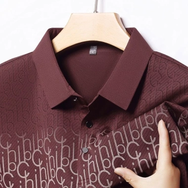 Áo thun ngắn tay ve mùa hè Business Casual POLO Ice Silk màu trơn 25.5-15 2