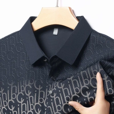 Áo thun ngắn tay ve mùa hè Business Casual POLO Ice Silk màu trơn 25.5-15 4