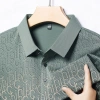 Áo thun ngắn tay ve mùa hè Business Casual POLO Ice Silk màu trơn 25.5-15 5