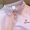Áo thun nữ cổ bẻ caro Love Me dễ thương – Giá chỉ 89.000, khuyến mãi đặc biệt 3