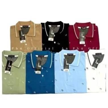 Áo thun polo nam trung niên họa tiết nhỏ, túi rộng rãi, quà tặng bố - 149k