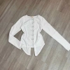 Áo thun tay siêu dài dáng ôm nút full khuy tròn, nhẹ sexy, cổ V trơn - 119k 8