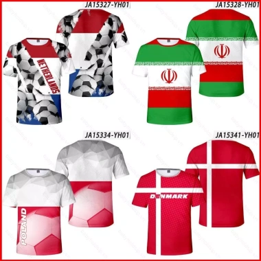 Áo Thun Thể Thao World Cup Hà Lan Iran Ba Lan Đan Mạch - Size đa dạng, Giá ưu đãi 156.600 VND