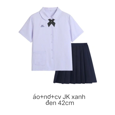 [áo tím]Bộ Đồng Phục Học Sinh Thái Lan - Nanno cosplay Gồm áo+nơ+chân váy JK nữ sinh kẻ Caro chữ A Xếp Ly Dáng Xoè Ulzza 12