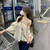 Áo trễ vai gấm xốp tiểu thư rộng bồng xoè babydoll - Hottrend mùa hè, có big size, giảm giá 159k​ 5