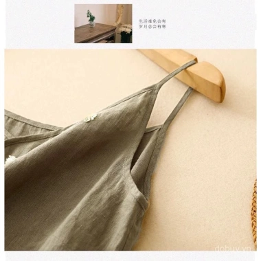 Áo vest & áo lót top Trung Quốc vải lanh cotton thêu, mát mùa hè - 153.506₫ 5