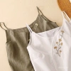 Áo vest & áo lót top Trung Quốc vải lanh cotton thêu, mát mùa hè - 153.506₫ 8