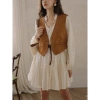 Áo vest bohemian nâu phong cách cao bồi phương Tây, thích hợp du lịch, giảm giá 241.824 VND