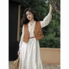 Áo vest bohemian nâu phong cách cao bồi phương Tây, thích hợp du lịch, giảm giá 241.824 VND 5