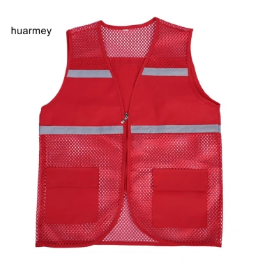 Áo vest không tay HUARMEY phản quang thoáng khí, lưới mùa hè, túi đôi - 112.320₫