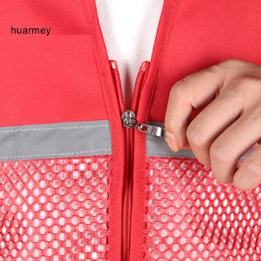 Áo vest không tay HUARMEY phản quang thoáng khí, lưới mùa hè, túi đôi - 112.320₫