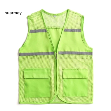 Áo vest không tay HUARMEY phản quang thoáng khí, lưới mùa hè, túi đôi - 112.320₫
