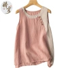 Áo vest mùa hè 2.025 cotton lanh nhẹ nhàng, màu retro, nút nghệ thuật - 207.878 VND 6