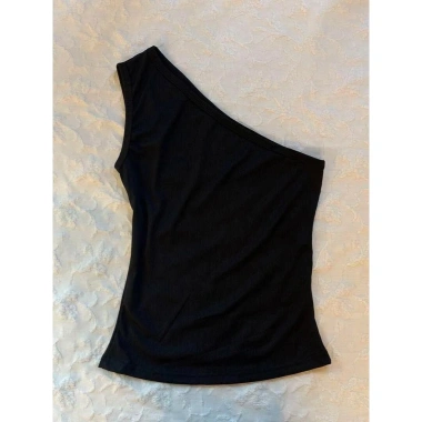Áo Vest mùa hè bất đối xứng ngắn kiểu Mỹ in hoa chữ thập, không tay trễ vai – Hot Girl, giảm còn 220.320₫