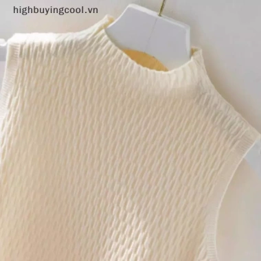 Áo vest nửa rùa dệt kim màu phong cách Hàn Quốc, thời trang mùa hè, giá 82.100₫