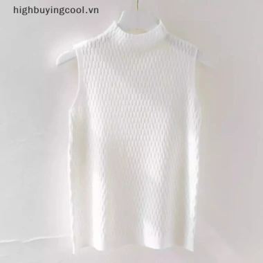 Áo vest nửa rùa dệt kim màu phong cách Hàn Quốc, thời trang mùa hè, giá 82.100₫