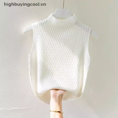 Áo vest nửa rùa dệt kim màu phong cách Hàn Quốc, thời trang mùa hè, giá 82.100₫