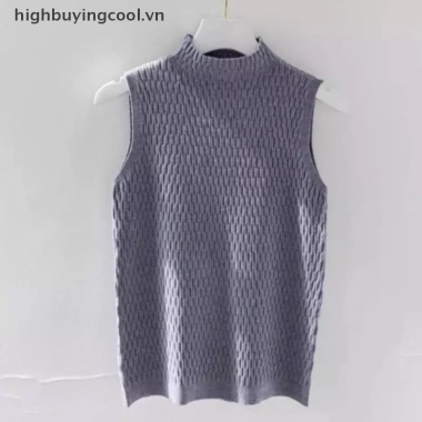 Áo vest nửa rùa dệt kim màu phong cách Hàn Quốc, thời trang mùa hè, giá 82.100₫