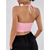 Áo Y28 yếm cột dây cổ vải gân tăm lụa cao cấp, bigsize, có mút và ko mút, tặng dây chuyền - Giá ưu đãi 60.871₫ 4