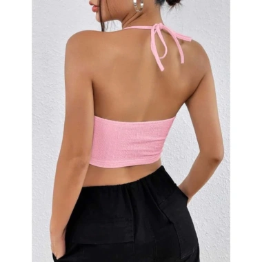 Áo Y28 yếm cột dây cổ vải gân tăm lụa cao cấp, bigsize, có mút và ko mút, tặng dây chuyền - Giá ưu đãi 60.871₫