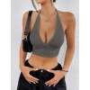 Áo Y28 yếm cột dây cổ vải gân tăm lụa cao cấp, bigsize, có mút và ko mút, tặng dây chuyền - Giá ưu đãi 60.871₫ 6