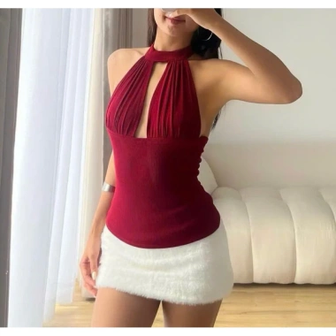 Áo yếm hở lưng cột dây nơ sau, vải tăm lụa, bigsize 38-80kg, giá 67.385đ