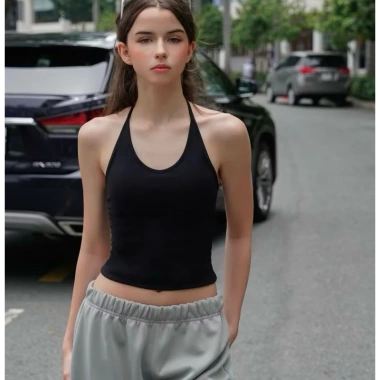 Ao yếm hở lưng cột nơ cổ size 38-69kg, có/không mút ngực, giảm giá 86.900đ