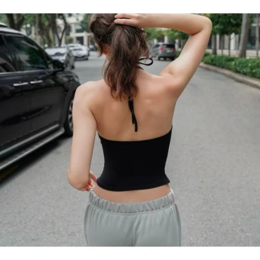 Ao yếm hở lưng cột nơ cổ size 38-69kg, có/không mút ngực, giảm giá 86.900đ