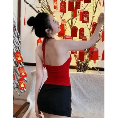 Ao yếm hở lưng cột nơ cổ size 38-69kg, có/không mút ngực, giảm giá 86.900đ