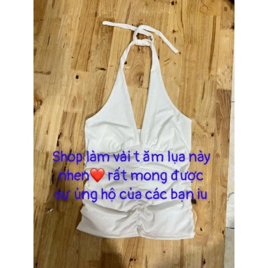 Áo yếm hở lưng cột nơ sau vải tăm lụa cao cấp - 4 size + big size lên 80kg, giá 68.766₫