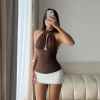 Áo yếm hở lưng cột nơ sexy thời trang bigsize 38‑80kg, có mút & ko mút, quyến rũ 3