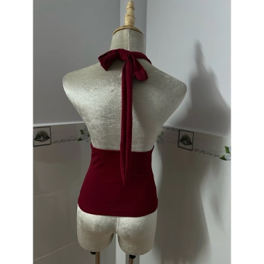 Áo yếm hở lưng cột nơ sexy thời trang bigsize 38‑80kg, có mút & ko mút, quyến rũ 7 Áo yếm hở lưng cột nơ sexy thời trang bigsize 38‑80kg, có mút & ko mút, quyến rũ 7