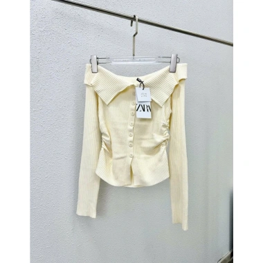 Áo Zara bệt vai chất gân tăm xịn, len thoáng mát, giá chỉ 239.000₫ 8