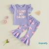 Aqua-2 Đồ Tập Đi Bé Gái Mùa Hè Áo Thun Co Giãn Cổ Tròn + Quần Eo Loe - 282.516₫ 3